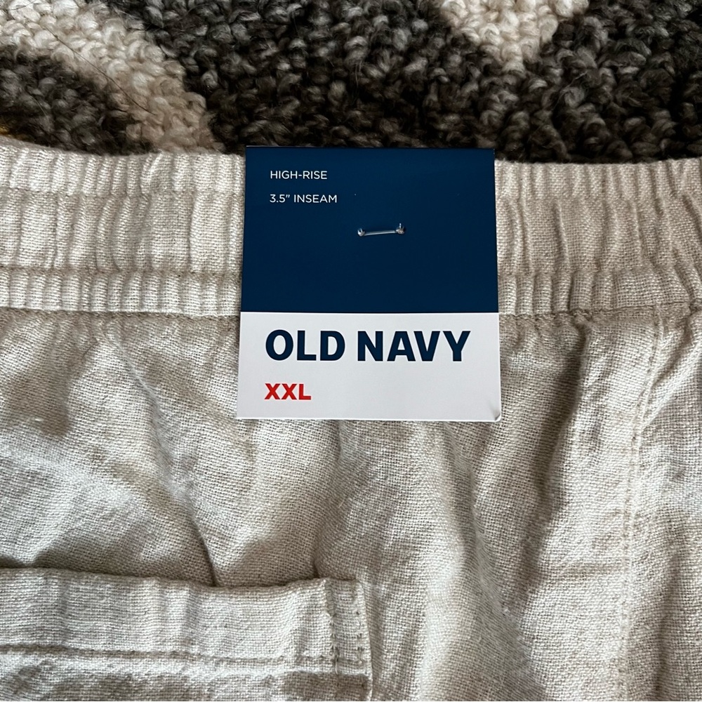 NWT Women’s Old Navy High-Waisted Linen-Blend Shorts -- 3.5-inch inseam XXL - Picture 5 of 6